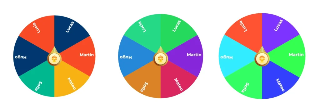 diferentes combinaciones de colores