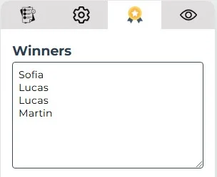 lista de ganadores